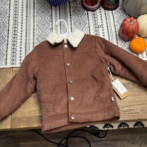Easy-Peasy Brown Corduroy Jacket with Sherpa Collar